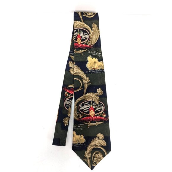 Tabasco Brand Gulf Shrimp Men Silk Necktie Standard 59 Inch WPL 4075 - Picture 1 of 7